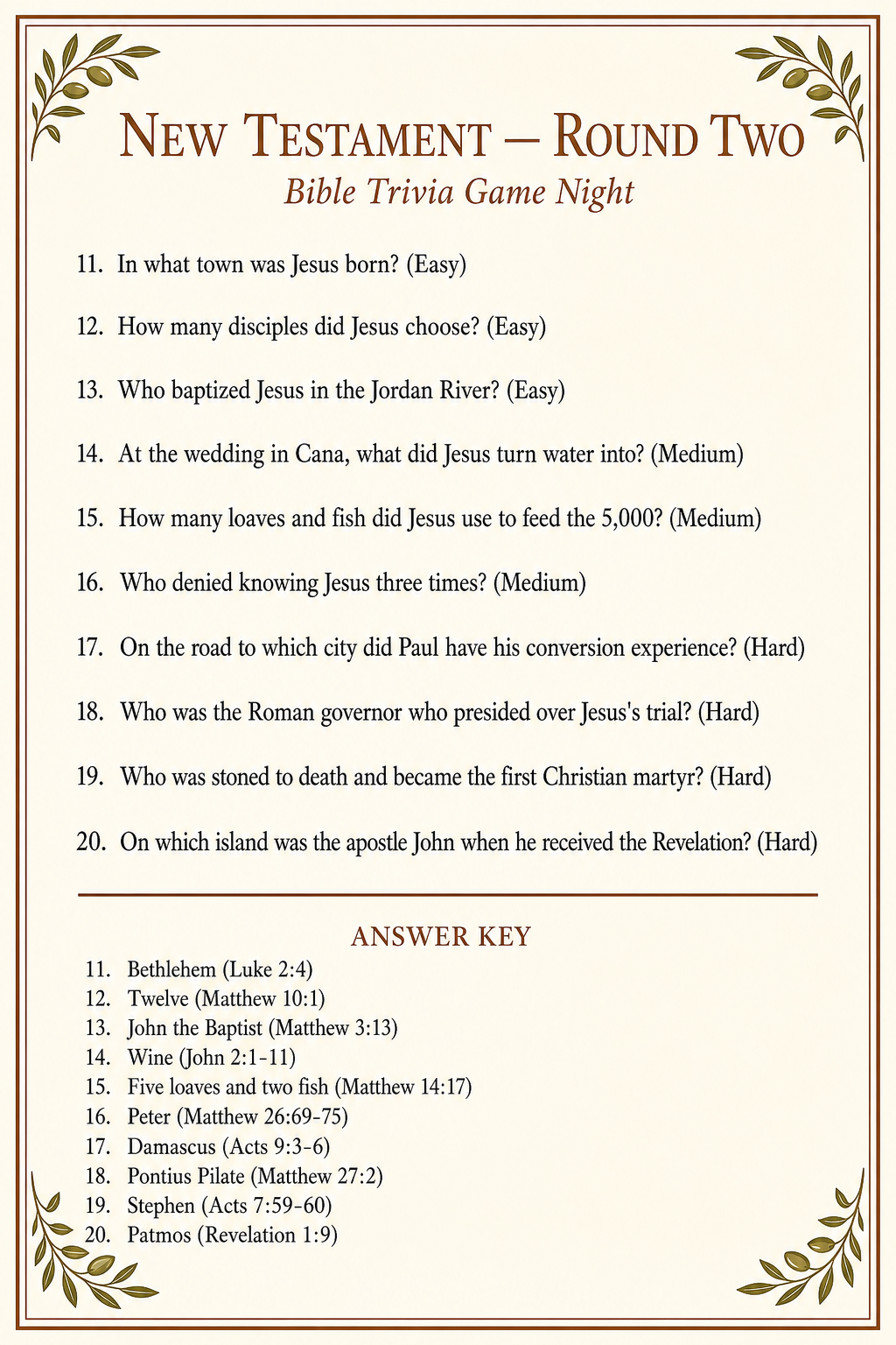 Bible Trivia Game Night — Family Edition — Preview page 2