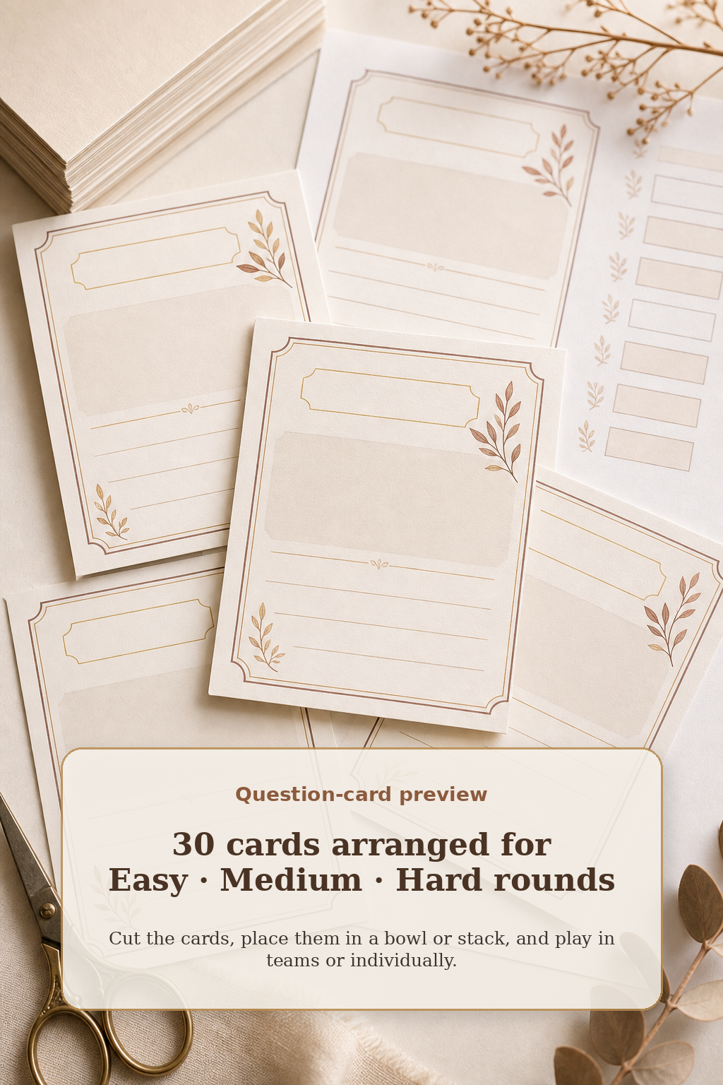 Bible Trivia Game Night — Women of the Bible Edition — Question cards