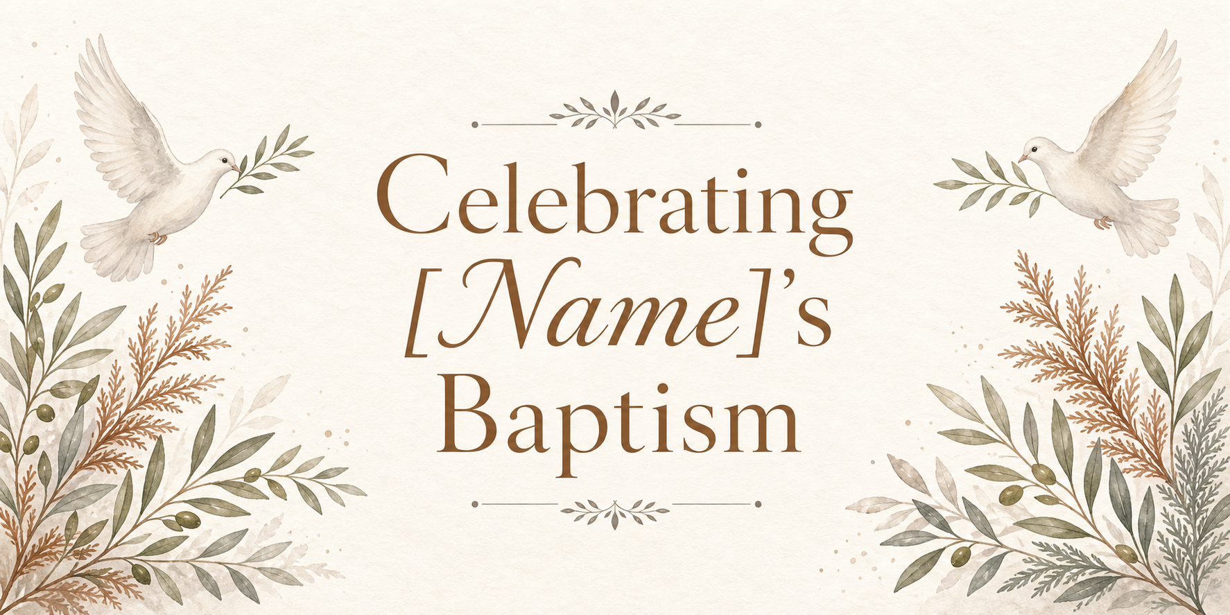 Celebrating [Name]'s Baptism Banner — Celebration Banner Baptism