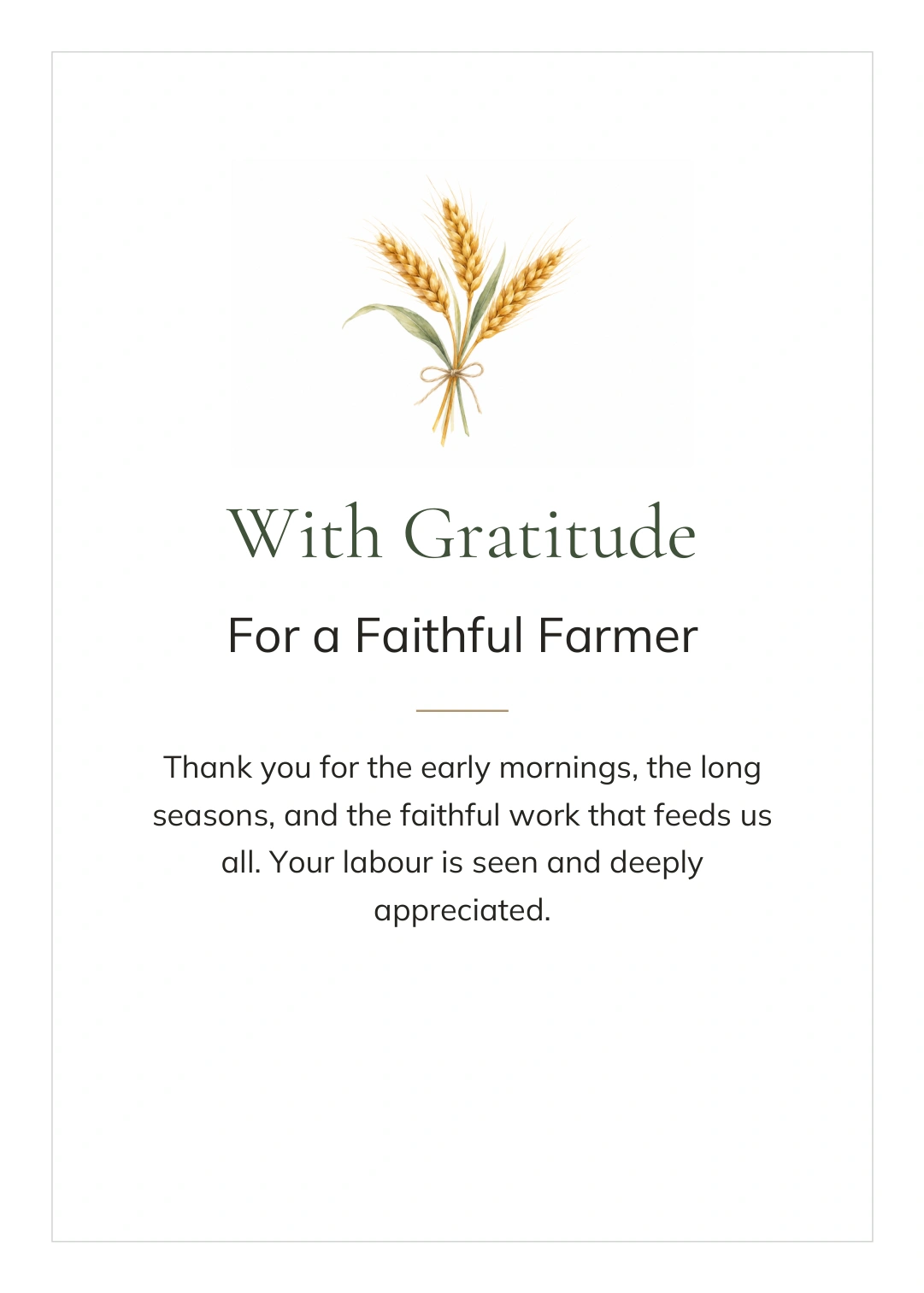 For the Ones Who Tend the Land