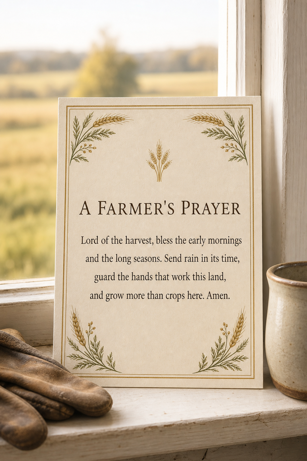 A Farmer's Prayer — Card in use