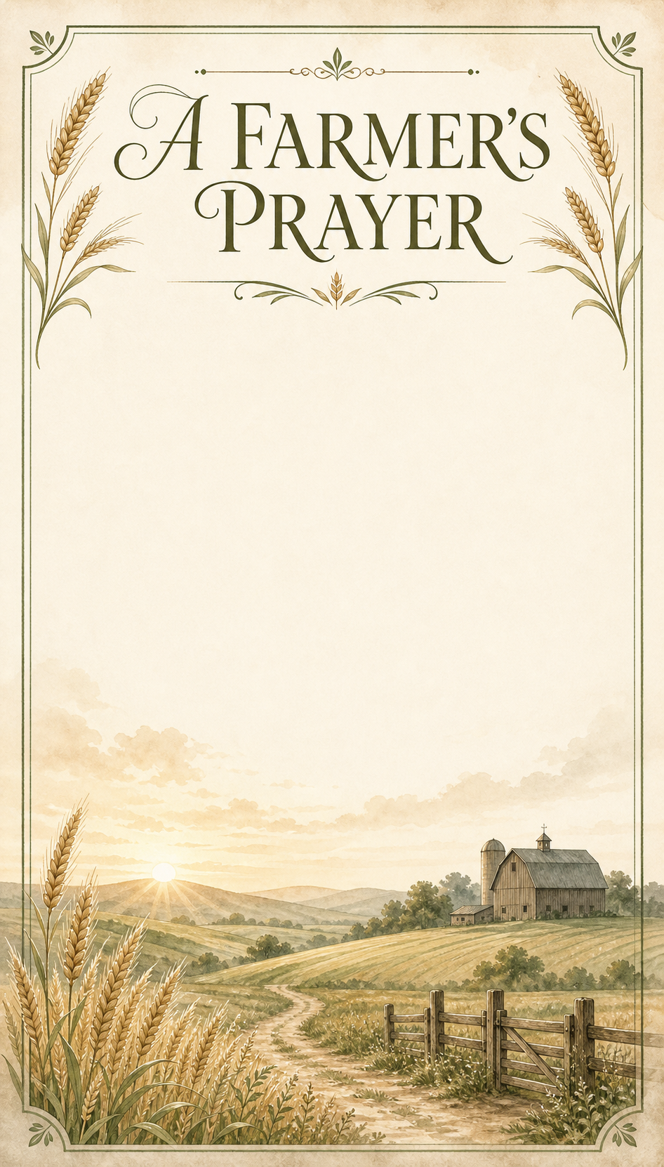 A Farmer's Prayer — Farmer Prayer Card