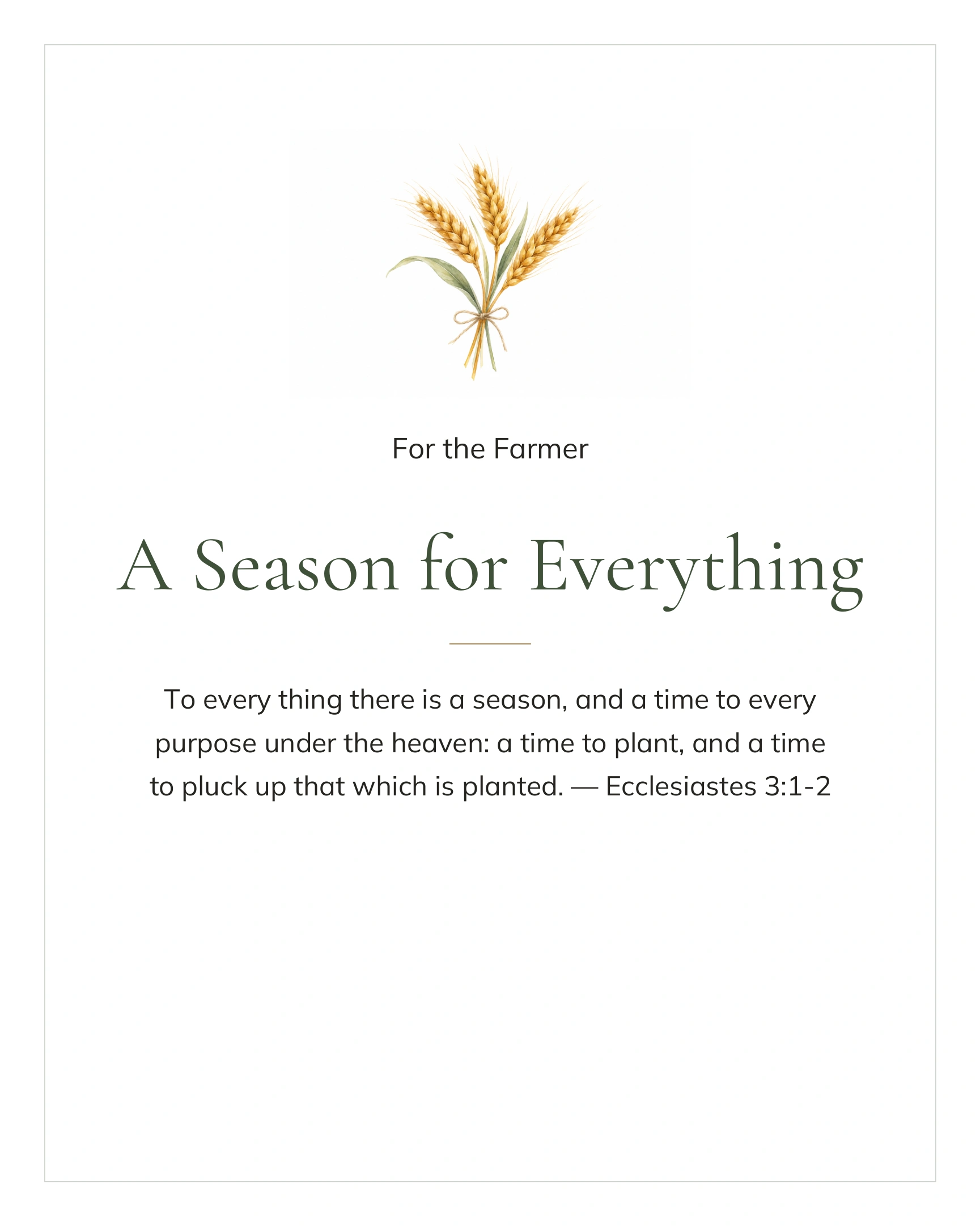 A Time to Plant