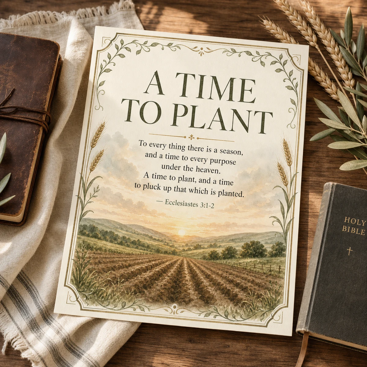 A Time to Plant — An 8x10 scripture keepsake print — Ecclesiastes 3:1-2