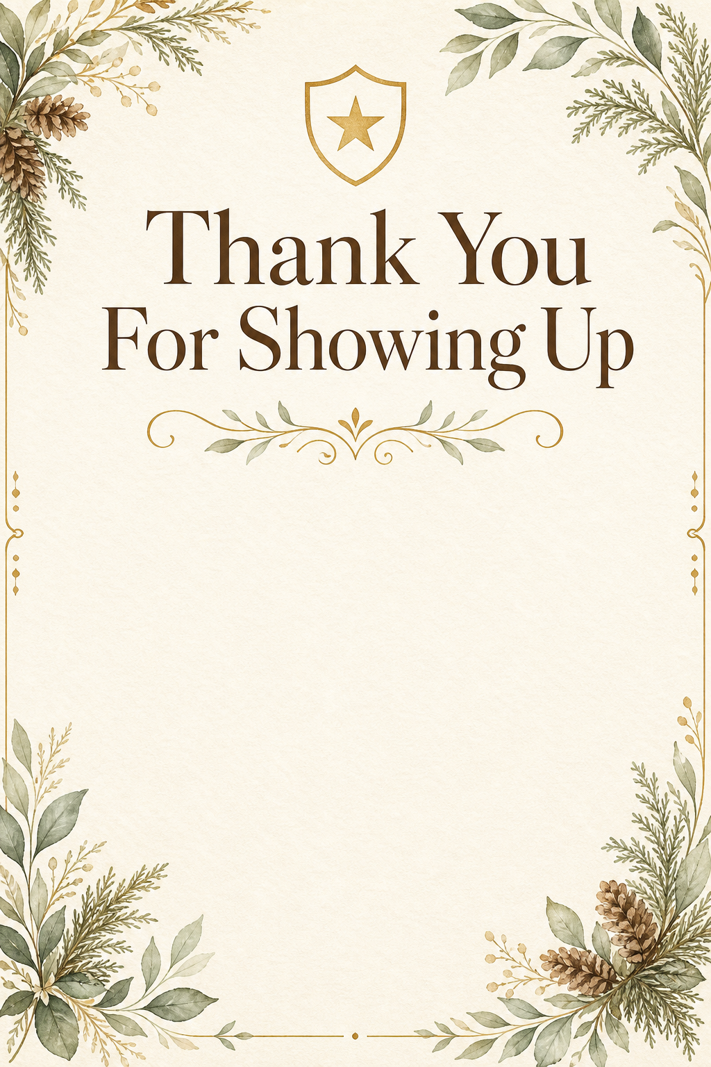 Thank You For Showing Up — First Responder Appreciation Card