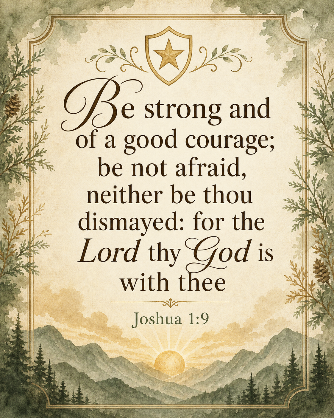 Be Strong and of a Good Courage — First Responder Courage Wall Art