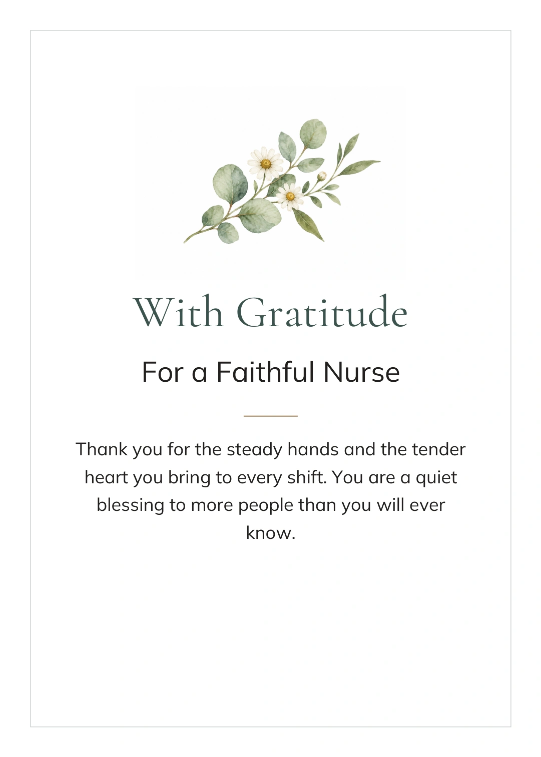 For You, Nurse