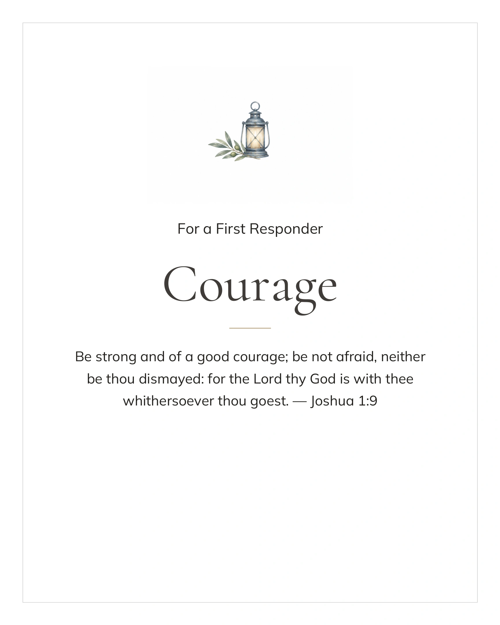 Be Strong and of a Good Courage