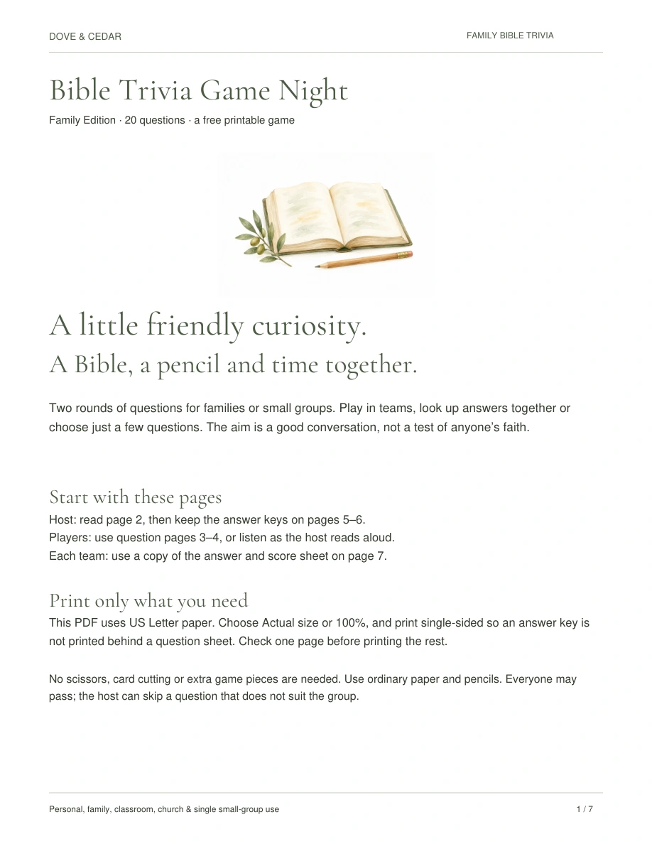 Bible Trivia Game Night — Family Edition