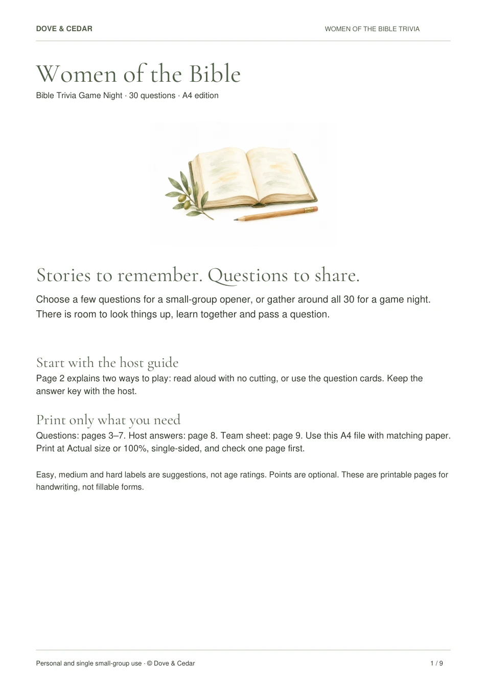 Bible Trivia Game Night — Women of the Bible Edition
