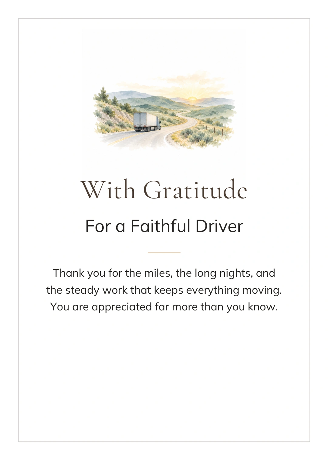 For You, On the Road