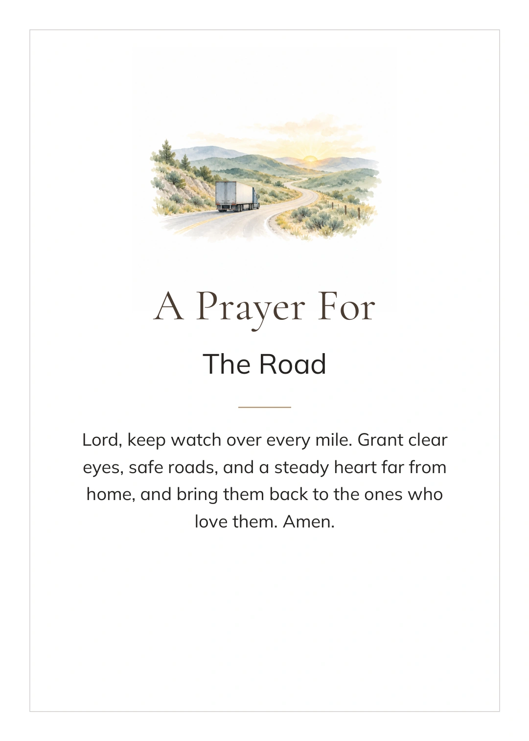 A Trucker's Prayer